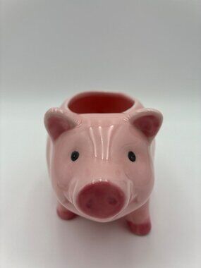 Boston Warehouse Pink 6" Ceramic Pig Decor Holder Planter Succulent Trinket